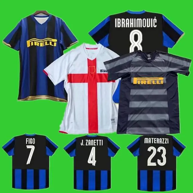 2004 2005 2007 2008 2009 Inter Retro Soccer Trikot 04 05 07 08 09 Ibrahimovic Figo Adriano Stankovic Cambiaso Crespo J.Zanetti Vintage Classic Football Shirt