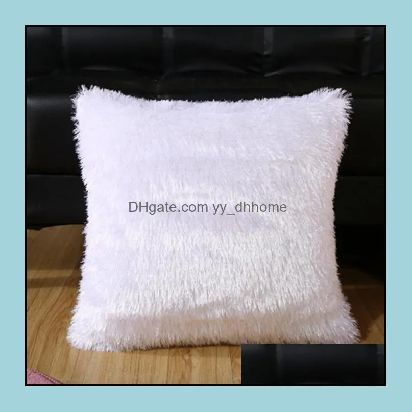faux fur throw pillow case 43*43cm wholesale fluffy plush cushion cover 16 colors home decorative pillowcase gifts zwl241