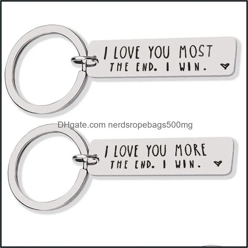 I Love You More Most Party Favor Keychains Stainless Steel Sliver Color Polished Couple Keyring Gift Key Holder Multi Size 2 2xg E1