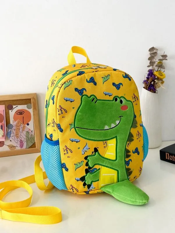Adorable Kids Cartoon Dinosaur Dinosaur Backpack With Graphic Design