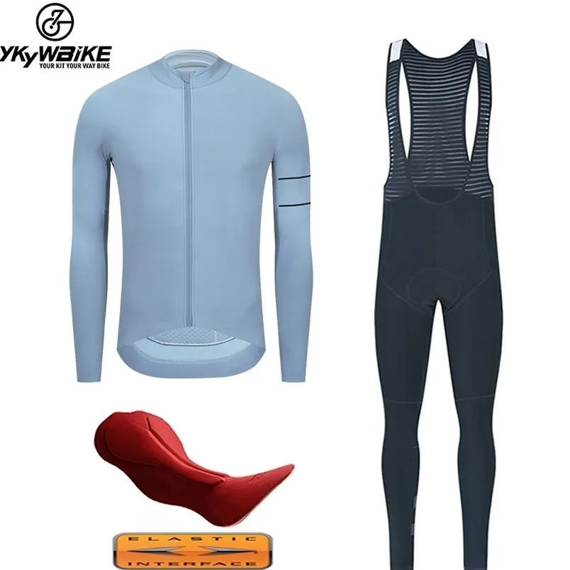 Ykywbike inverno térmico velo ciclismo jerseys conjunto de manga longa roupas de bicicleta roupas esportivas wear terno 10 cores 220621