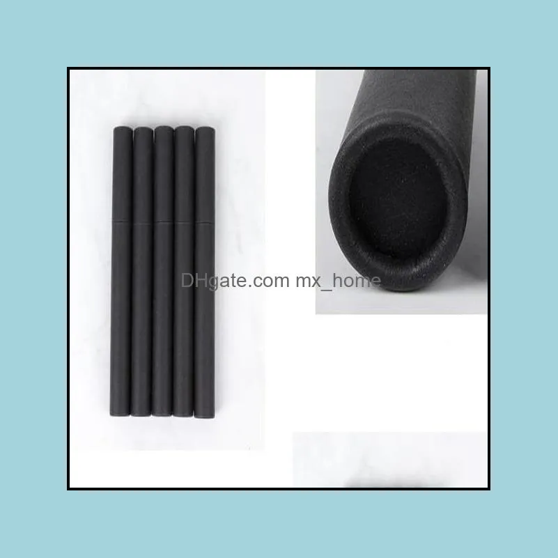 Black Kraft Paper Incense Tube Incense Barrel Small Storage Box for pencil Joss Stick Convenient Carrying 20.7x2.1cm