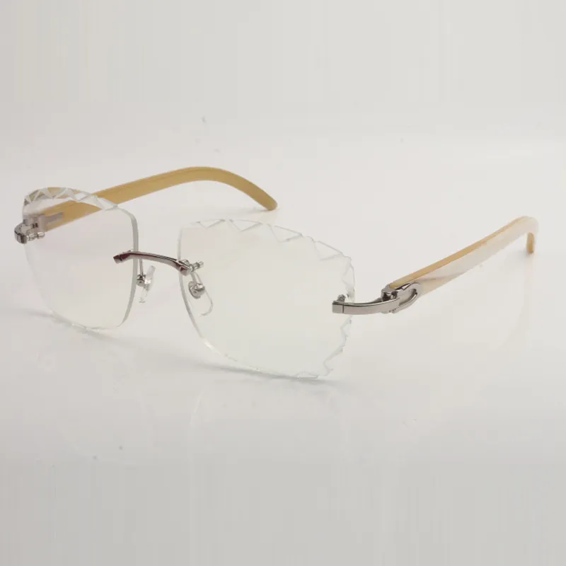 Nuevo dise o Corte Lentes transparentes Monturas de gafas 3524028 Cuernos blancos naturales puros Templos Tama o unisex 56 18 140 mm Expreso gratuito