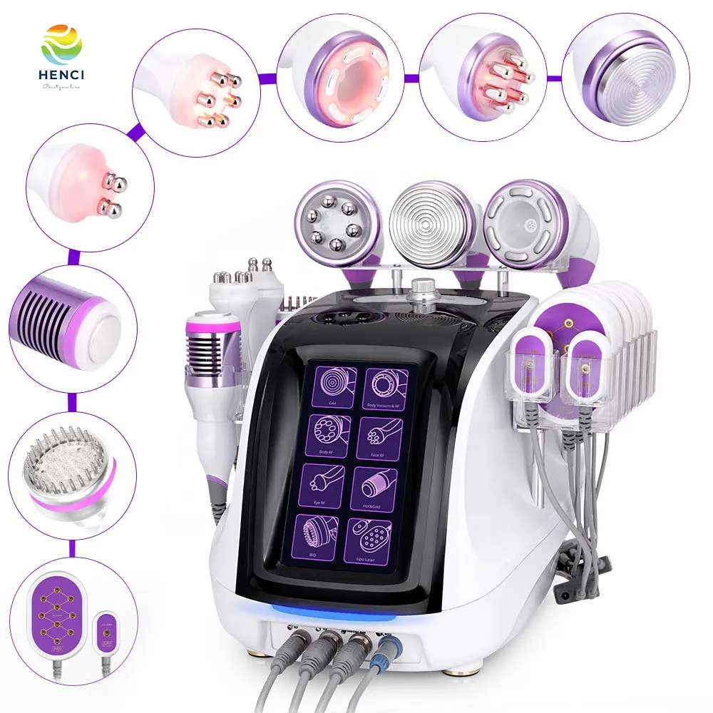 Beauty salon equipment face slimming lipocavitacion 30k 40k 60k 80k rf cavitation 8 in 1 s shape machine