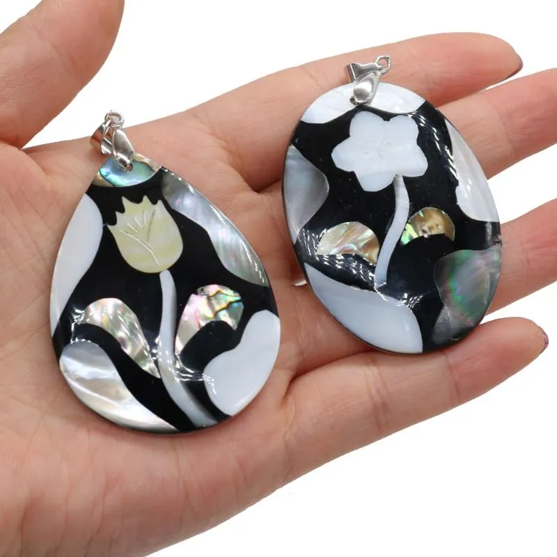 Anhänger Halsketten Natürliche Muschel Anhänger Tropfenform Perlmutt Abalone Exquisite Charms für Schmuckherstellung DIY Halskette ZubehörPend