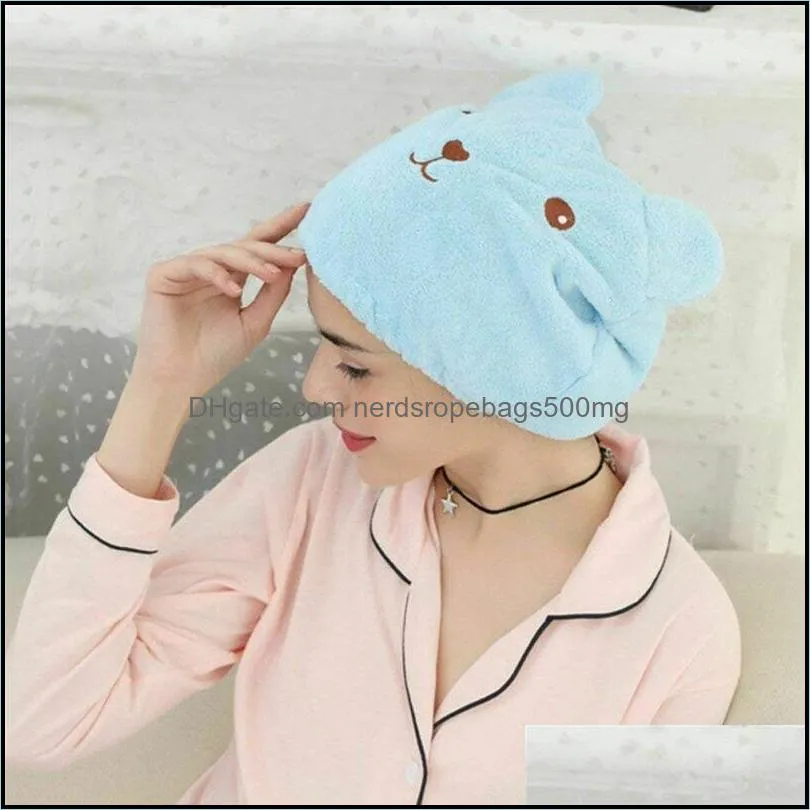 Quick Drying Dry Hair Hat Thickening Bath Room Caps Cartoon Animal Lovely Adult Turban Towel Super Strong Water Uptake 2 3yk M2