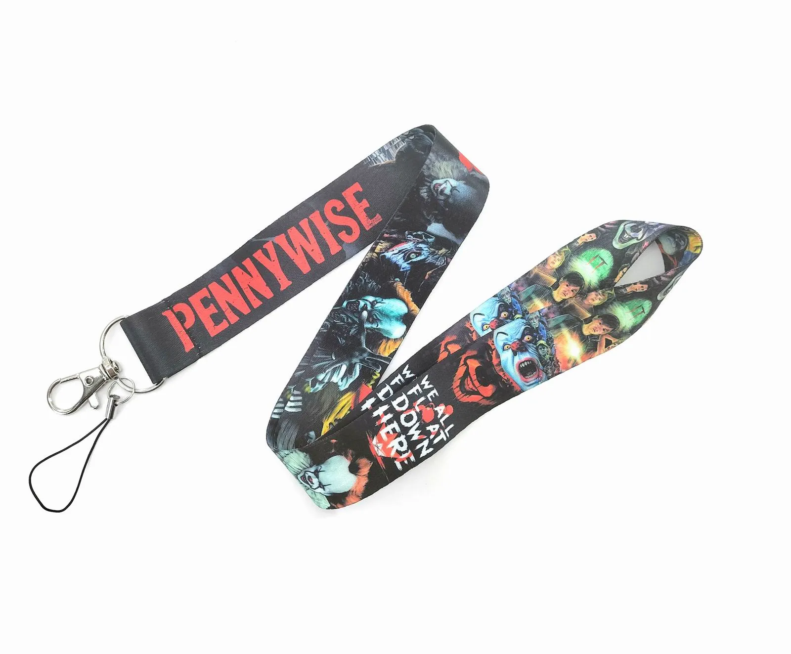 Handygurte Charms 100 Stück Cartoon Pennywise Strap Keys Mobile Lanyard ID Abzeichenhalter Seil Anime Schlüsselanhänger für Jungen Mädchen Großhandel 2022 #017