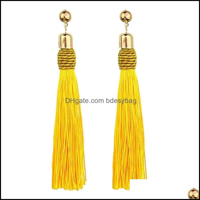 vintage boho tassel dangle earrings for women statement charm earrings fashion jewelry wedding bridal fringe earring 9 colors