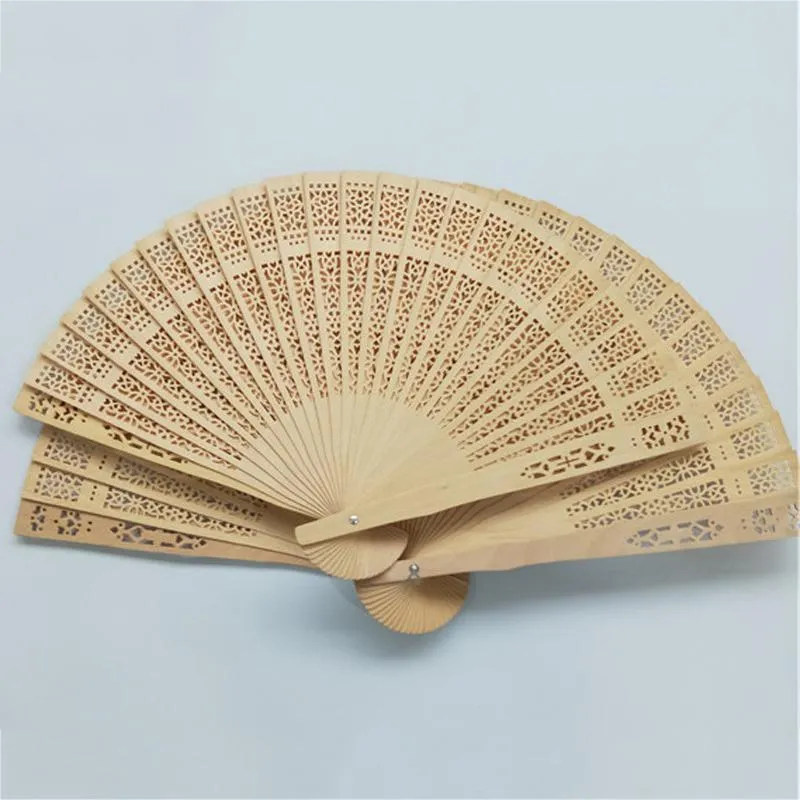 Sandalwood Hand Fan Party Decoration Personalized Gift Engraved Wooden Openwork Folding Handheld Fans Wedding Baby Shower Favors TH0109