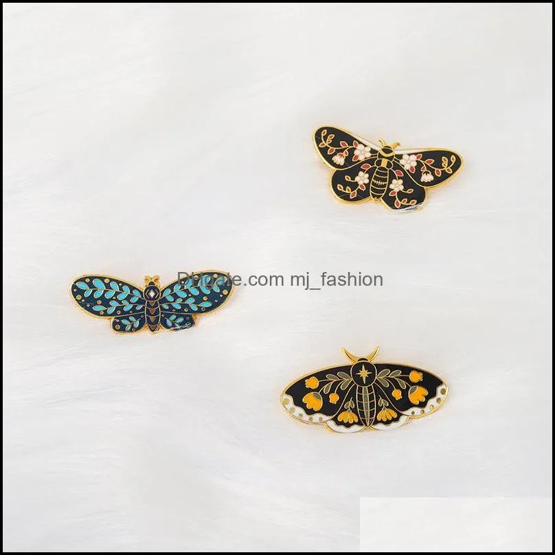 european insect series butterfly moth shape brooch pin women animal alloy enamel clothes badge jewelry accessories backpack sweater business suit pins