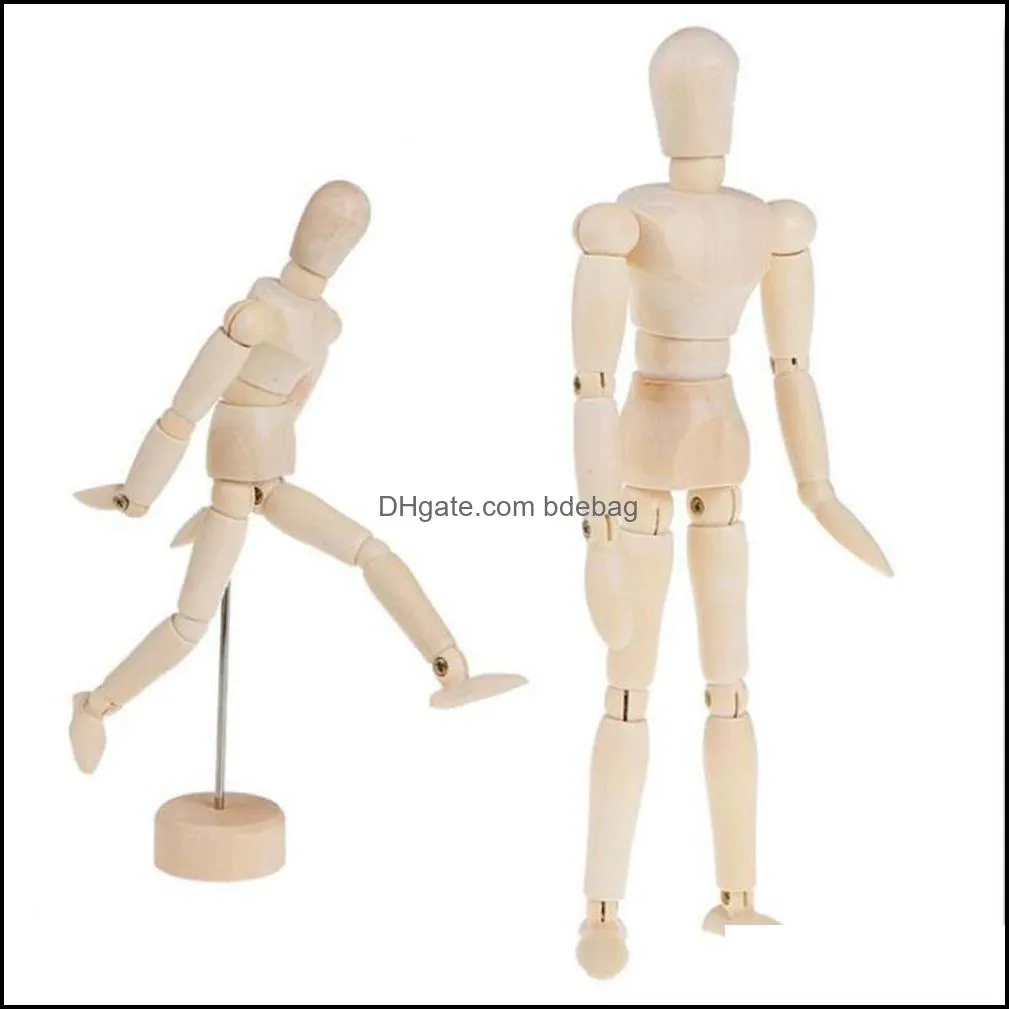 4.5/5.5/8 INCH Wooden Man Model Artist Movable Limbs Doll Male Wooden Toy Art Draw Action Figure Mannequin Kids Toy