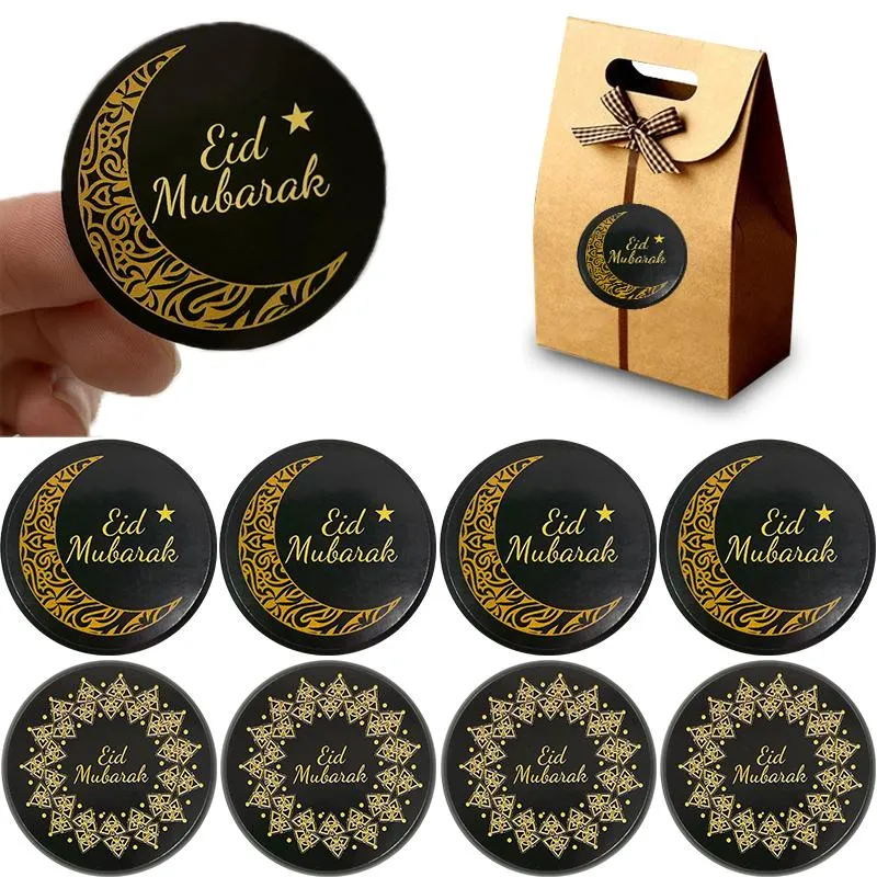 Décoration de fête 60/120 pièces Eid Mubarak cadeau autocollant étiquette boîte joint islamique musulman Ramadan fournitures