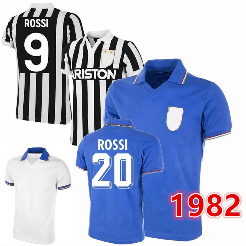 Retro 1982 1983 1984 1985 maglie da calcio Italia PLATINI BONIEK Rossi Tardelli Gentile HOME maglia da calcio classica da trasferta Jersey