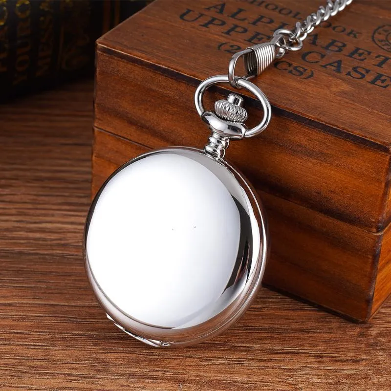 Pocket Watches Mechanical Watch Silver Double Open Glazed Roman Face Large Wall WatchPocket