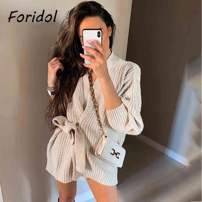 Bowknot Lace Up Women Long Cardigan Casual Overszed Spesso maglione inverno caldo Cardigan Knitwear Coat Femme Sueter Mujer L220714