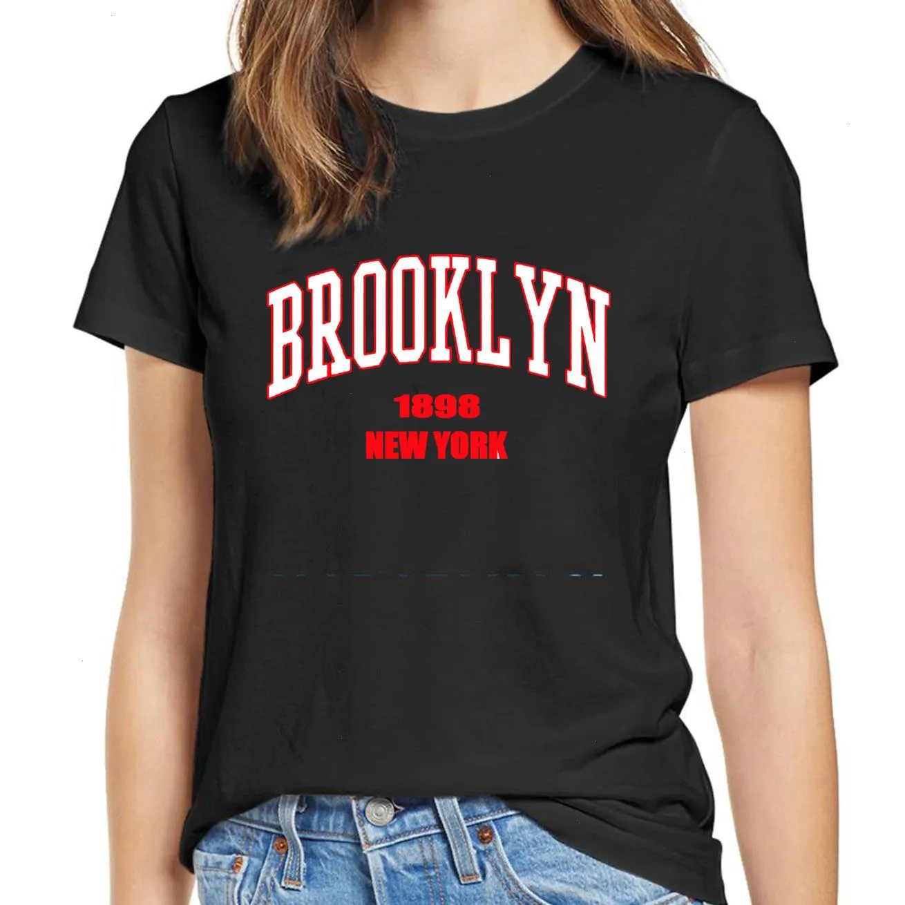 Brooklyn 1898 York Women Funny T Shirt 11 Girl Y2K 90S HARAJUKU KAWAII TEES UNISEX CARTOON Ubrania Ubranie