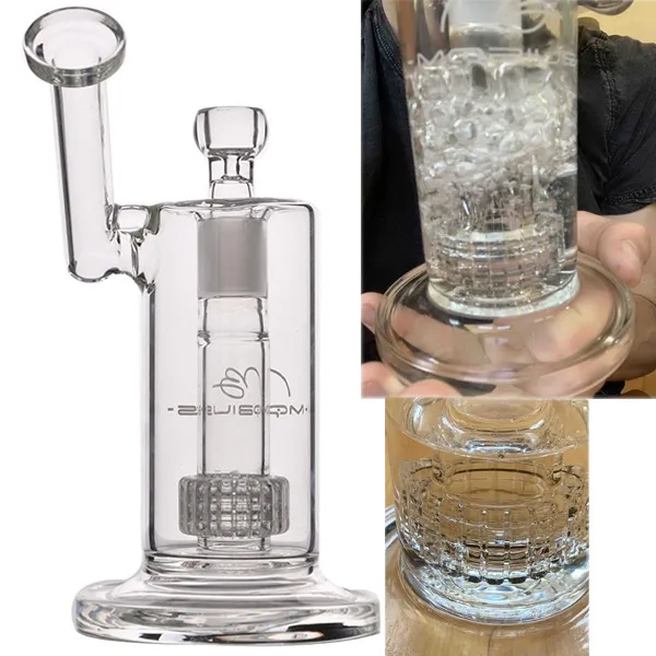 Mobius Glass Bong Matrix Perc Narghilè Mini Dab Rigs Bong per acqua in vetro spesso con impianto di fumo da 18 mm