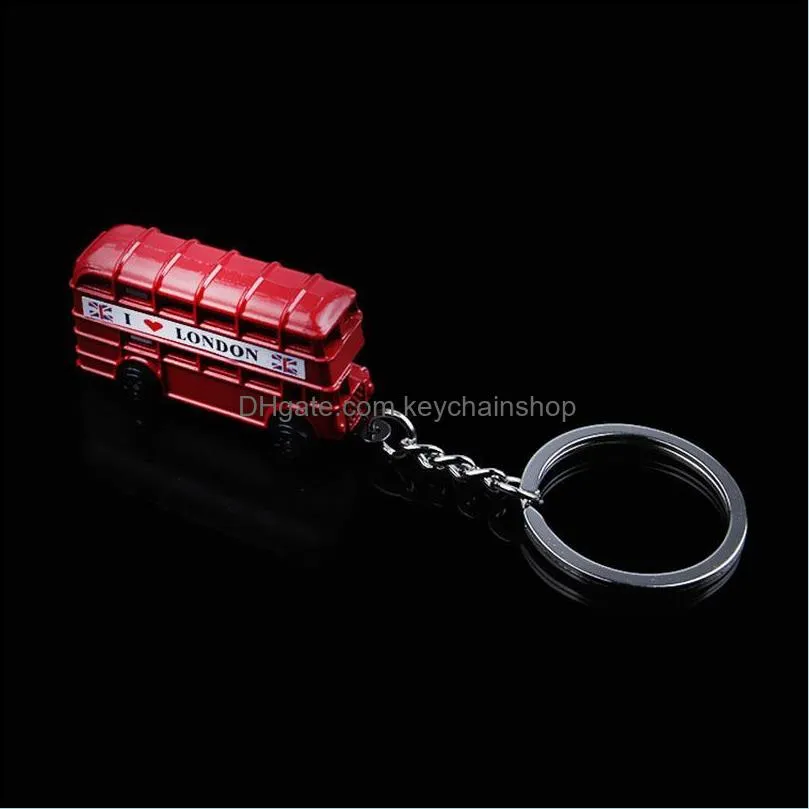 keychains london red bus mail box key holder pendant keychain souvenir gifts for men chain fashion jewelry ringkeychains