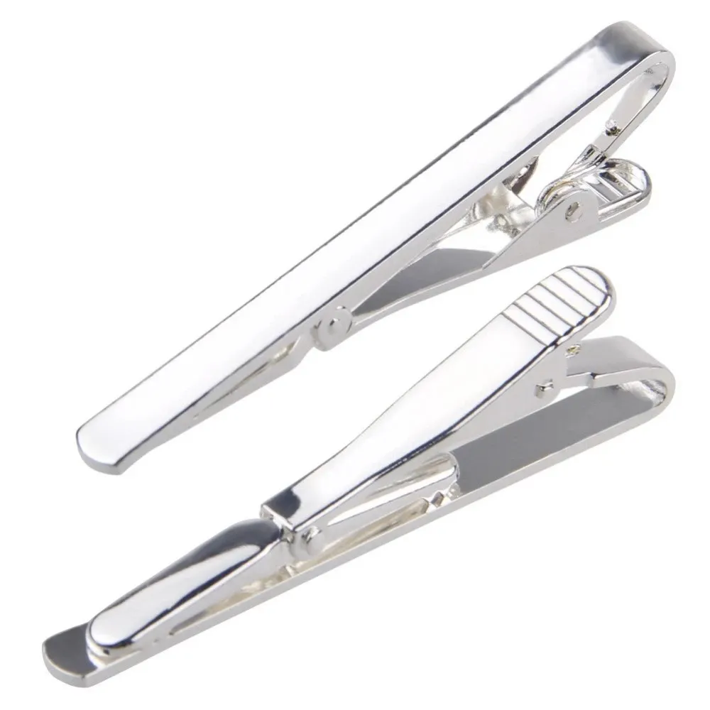 Simple Tie Clips Business Suits Shirt Necktie Tie Bar Clasps Silver ...