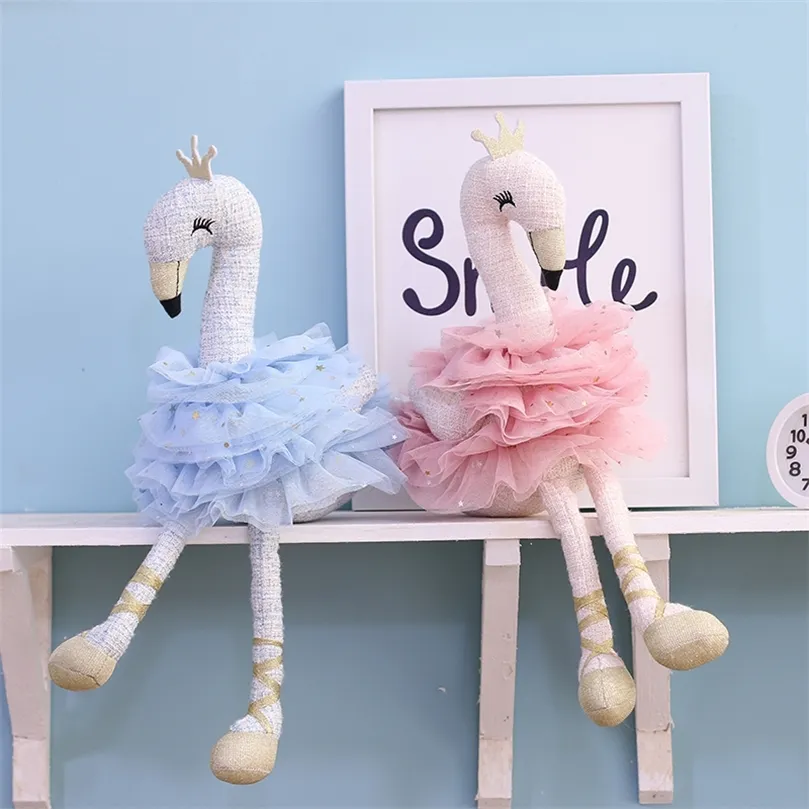 حبل القطن الأنيقة SWAN TOY 45 سم محشو التاج SWAN SOFT DOLL Girls Toy Home Decoration Gift for Girlfriend LJ201126