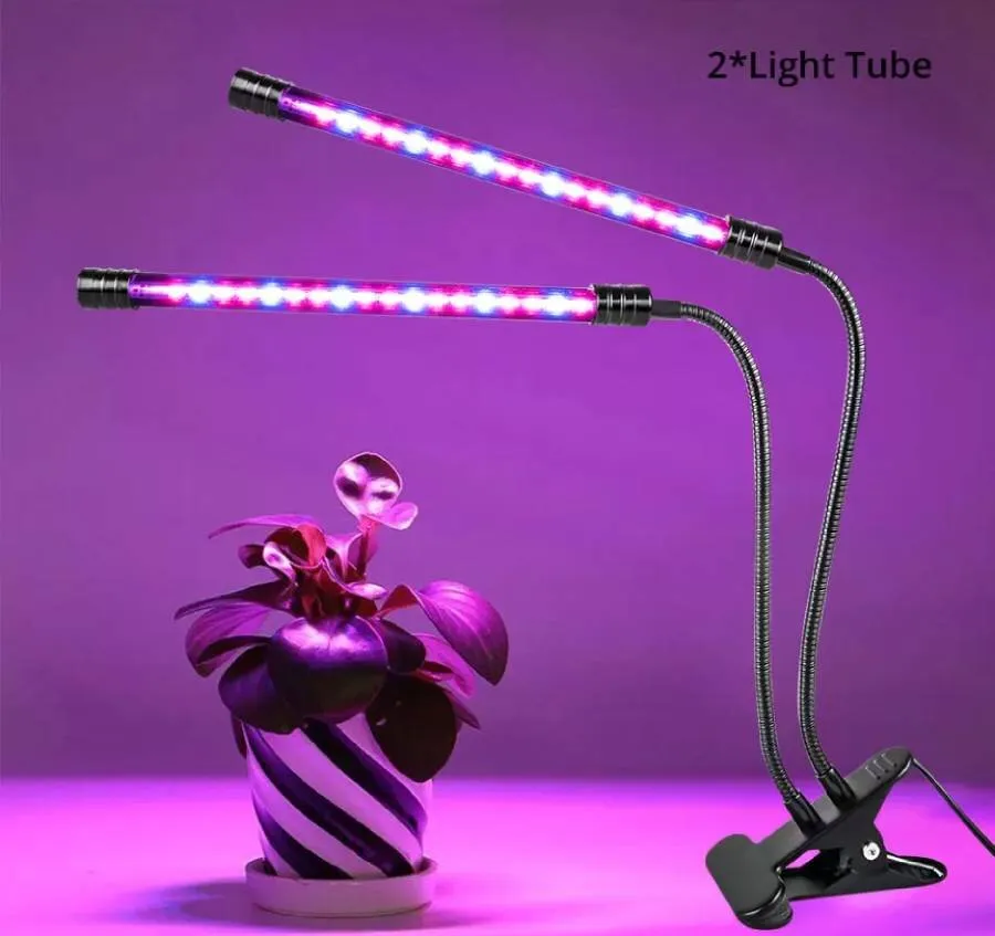 10W LED Grow Light USB Taşınabilir LED Bitki DC5V Tam Spektrum Dimmabable Clip-On Fitolampy Zamanlayıcı Fito Lambası Çiçekler Çiçekler Kapalı Çadır Kutusu Fitolamp