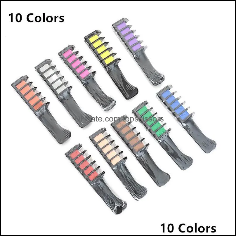 Instant Hair Color Comb Temporary Hair Chalk Color Comb Disposable Cosplay Party Hair Style Tool 10pcs