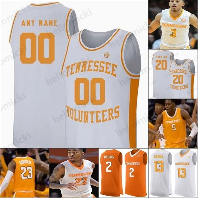 Xflsp TennesseeボランティアBasketball Jersey 23 Bowden 35 Yves Pons 1 Lamonte Turner 10 John Fulkerson 2 Grant Williams Admiral Schofieldすべて