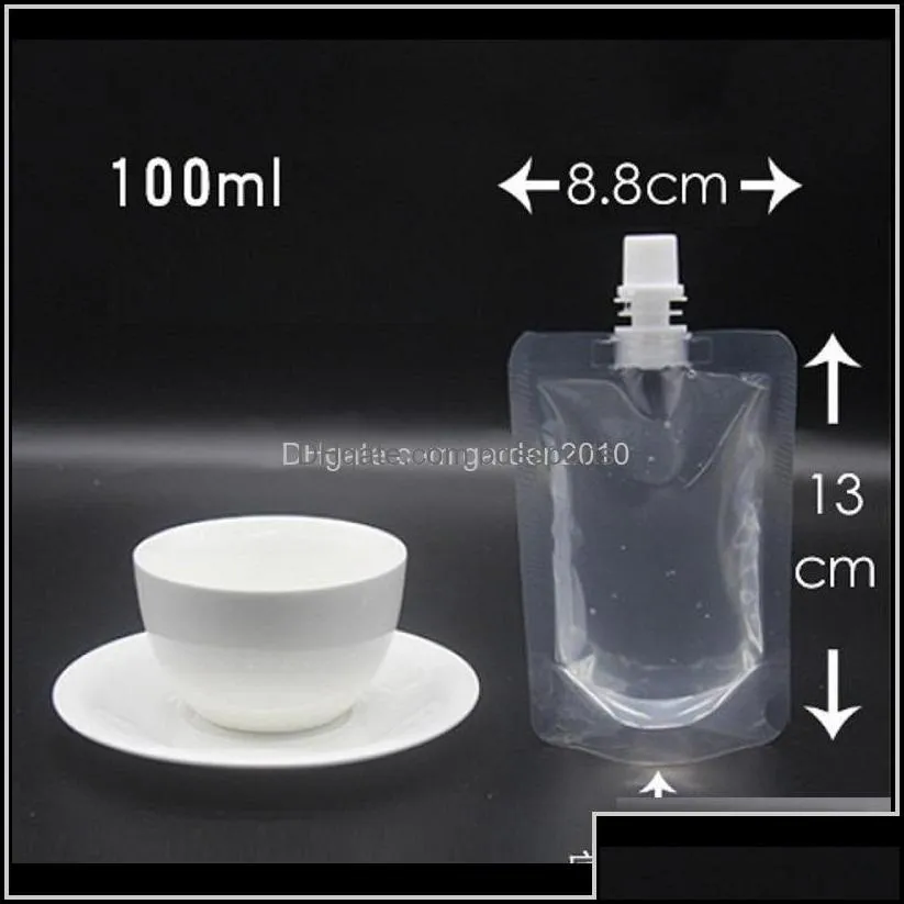 Packing Bags 100Ml 200Ml 250Ml 300Ml 380Ml 500Ml Empty Standup Plastic Drink Packaging Bag Spout Pouch For Beverage Liquid Juice Milk