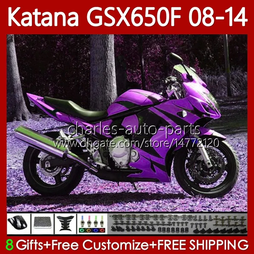 Suzuki Katana GSXF 650 GSX-650F GSX650F GSXF650 2009 2009 2011 12 13 14 120no.123 GSX 보라색 화염 650F GSXF-650 08 09 10 11 2012 2013 2014 OEM 페어링