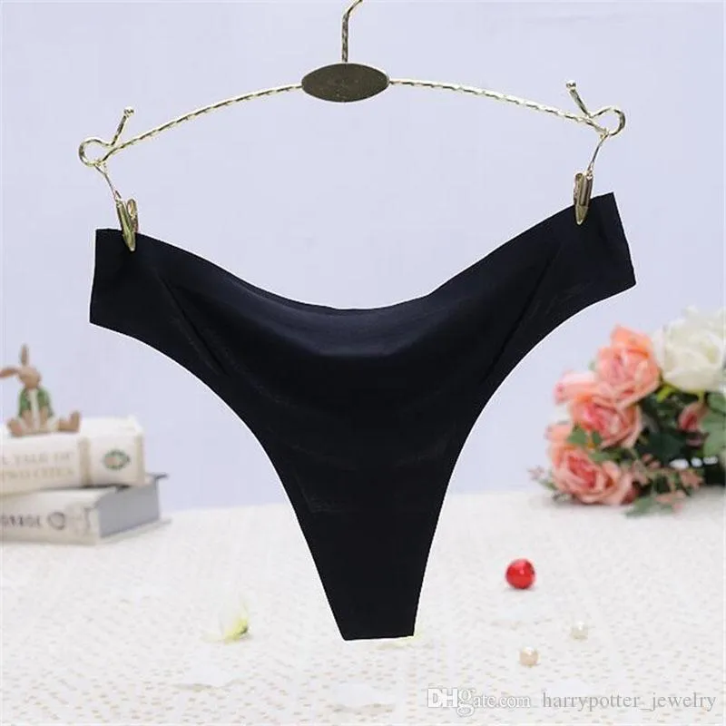 Mulheres Roupas Thongs Gelo Silk Summer Seamless Seamless Seamless Panty Low Rise G-String Ultra Fina Senhora Senhora Underwear Lingeries Calcinha Dropship