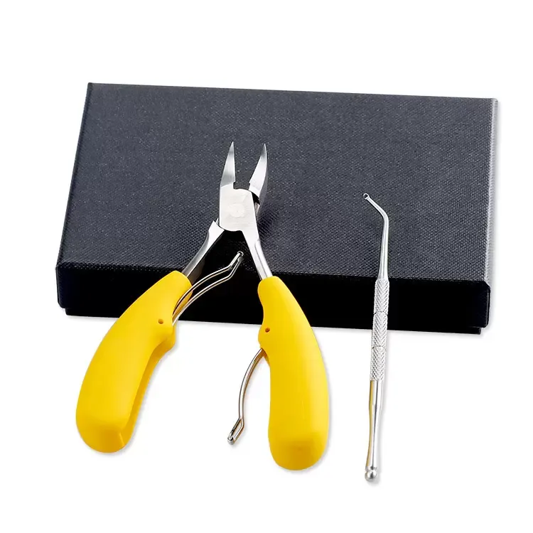 Rostfritt stål Nagelklippare Cutter Toe Finger Nuticle Pleer Manicure Tool Set med låda för tjocka inåtväxta tånaglar nagel 15278711