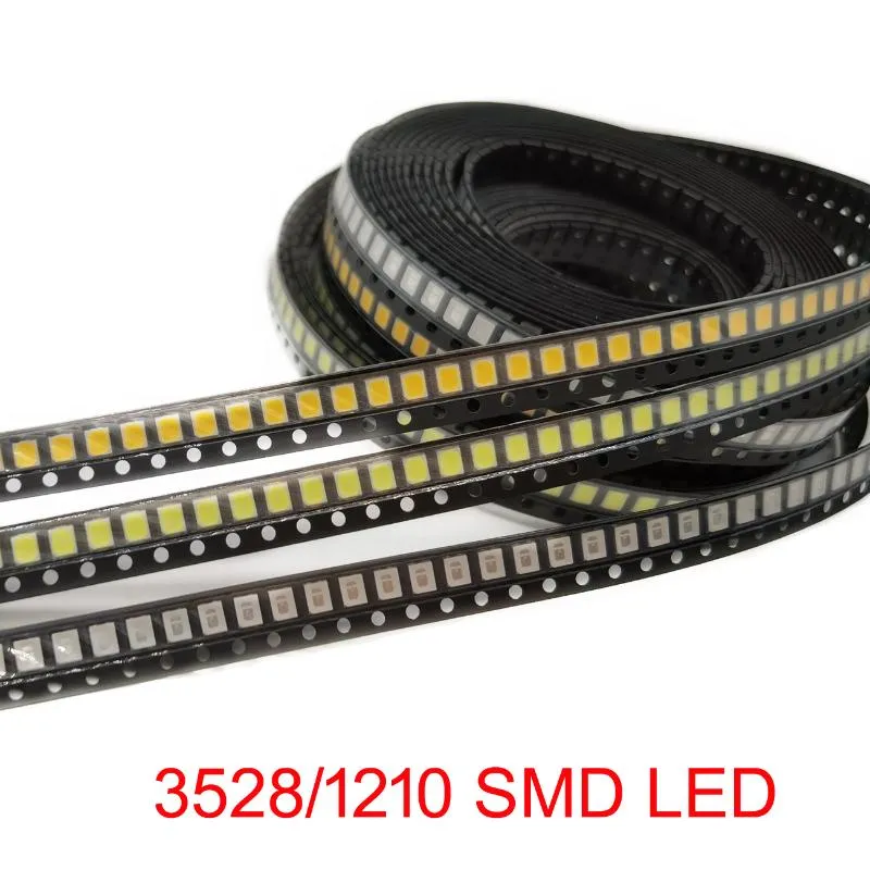 Light Beads 100st Super Bright 3528 1210 SMD LED Röd/grön/blå/gul/vit diod 3,5 2,8 1,9 mmlight
