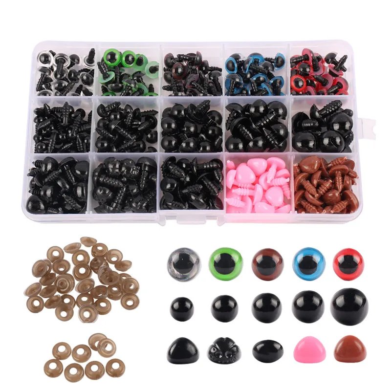 560PCS/Set Craft Tools Plastic Safety Eyes and Noses with Washers for Amigurumi Crafts Doll Crochet Toy Stuffed Animals XBJK2207