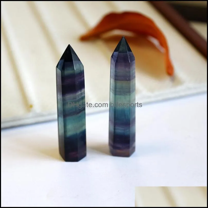 Natural Colorful Fluorite Arts Quartz Tower Crystal Point Chakra Reiki Obelisk Wand Healing Crystal 15 sizes