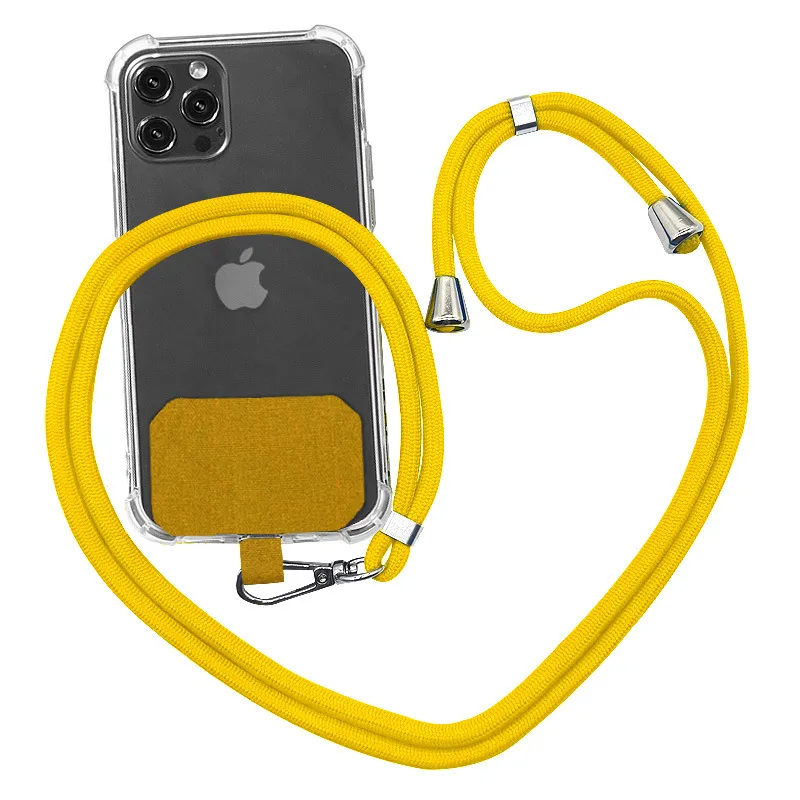 Cordino per Smartphone in Nylon Regolabile, con Gancio Universale in Silicone - Azzurro - Italiano