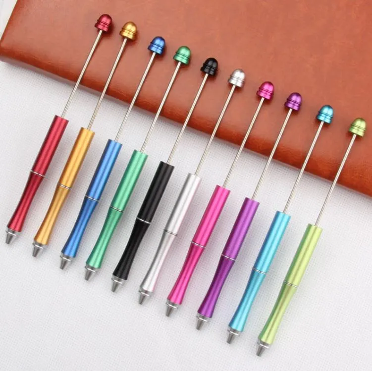 DIY Beaded Metal Pen Creative Ballpoint Pens Wedding Writing Personalized Gift For Guests Business Advertising SN4768