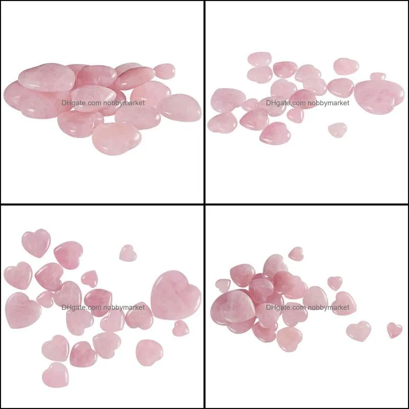 Pink Crystal peach heart-shaped pendant crystal ornament semi energy stone
