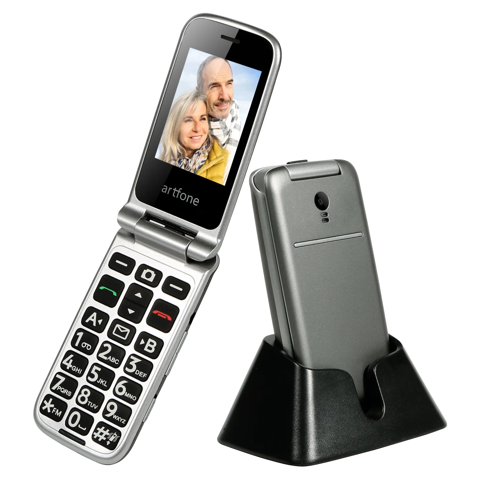 Originele Artfone G3 WCDMA 3G Flip Mobiele telefoon voor oudere enkele simkaart Big Rubber Toets