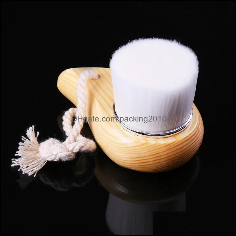 wood handle cleansing brush beauty tools soft fber hair manual brush cleaning handheld face brushes skin care face washing paf11919
