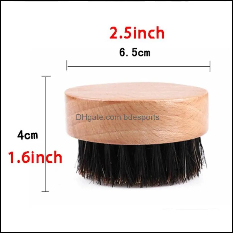 NEWNew Bristle Beard Brush Round Wooden Handle Men Beards Comb Face Massage Care Tools Boar Bristle Mustach Brushes RRB12181