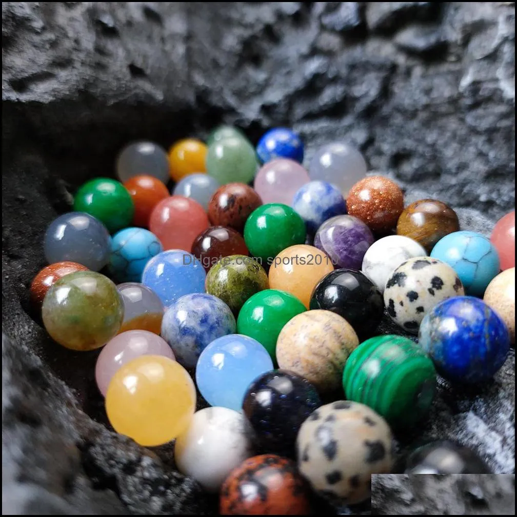 10mm round ball reiki natural stone tumbled stones polishing rock quartz yoga energy bead for chakra healing decoration sports2010