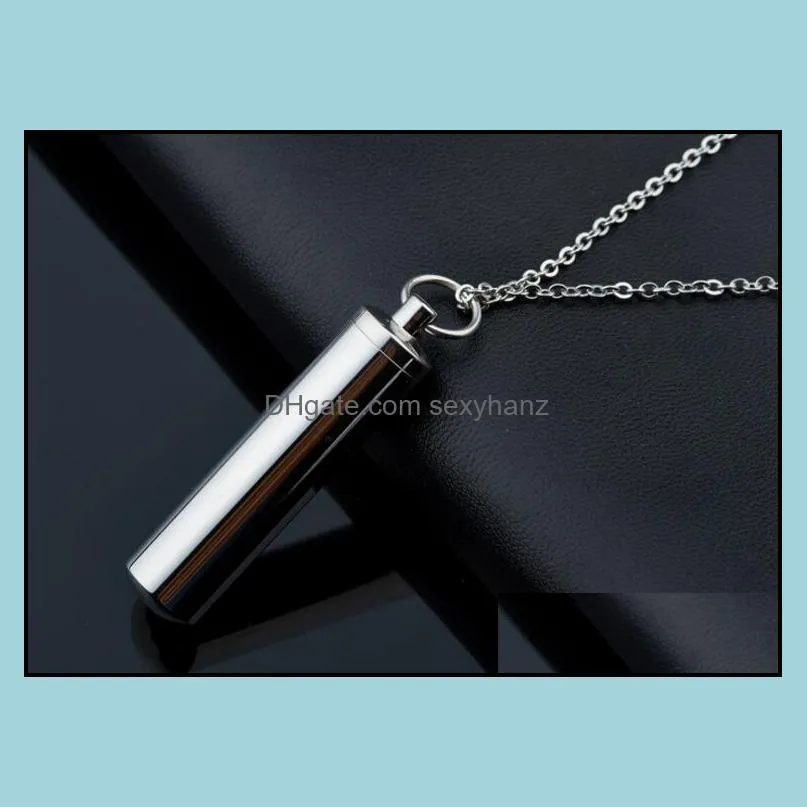 stainless steel perfume bottle pendant necklaces titanium steel link chain necklace for women men jewelry wholesale free shipping -