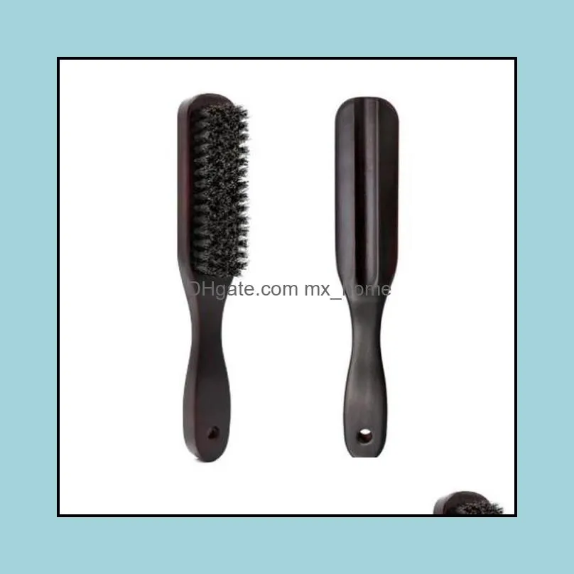 home wood handle boar bristle cleaning brush hairdressing men beard brush anti static barber hair styling comb shaving tools