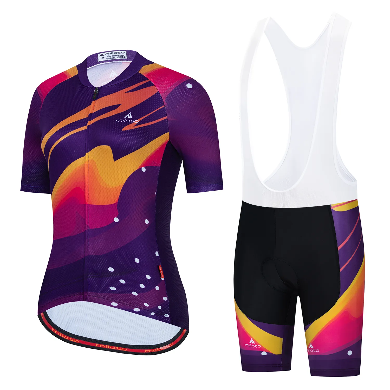 2024 Women Purple Summer Pro Cycling Jersey Set Breathable Team Racing Sport Bicycle Kits Mens Short Bike Clothings M36