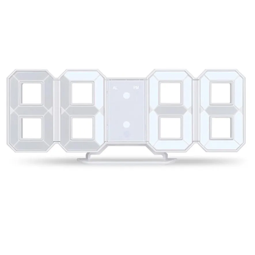 3D LED Duvar Saati Modern Dijital Çalar Saat Ekran Ev Mutfak Ofis Masa 3D LED Duvar Saati Modern Dijital Çalar Saat Ekran Ev Mutfak Ofis Masa