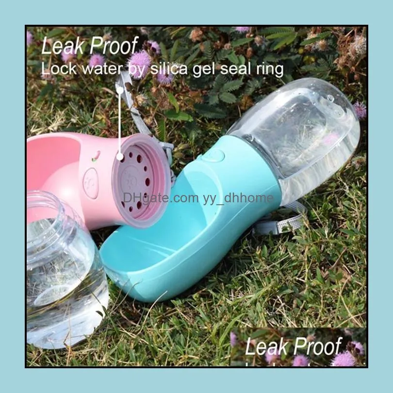 pet dog cat bottle portable travel cups outdoor feeder water drinking bowl 350ml small large dogs products zwl368