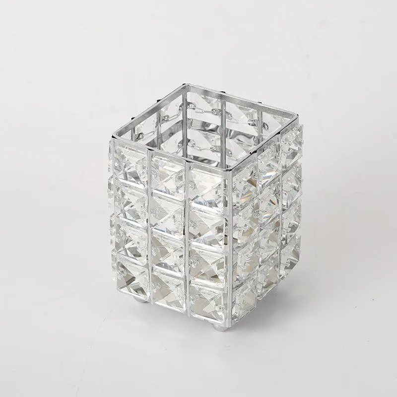 European crystal pen holder Nordic fashion makeup tool storage bucket desktop nail art makeup brush storage decoration creative