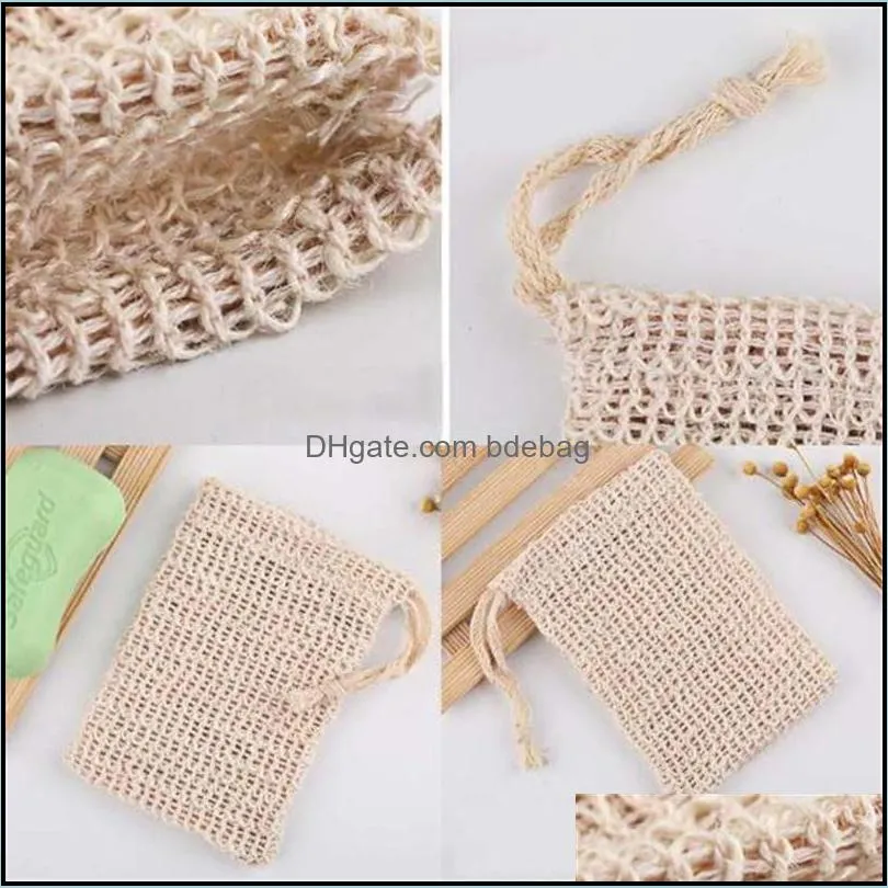 Natural Exfoliating Mesh Soap Saver Sisal Soap Saver Bag Pouch Holder For Shower Bath Foaming And Drying DA647