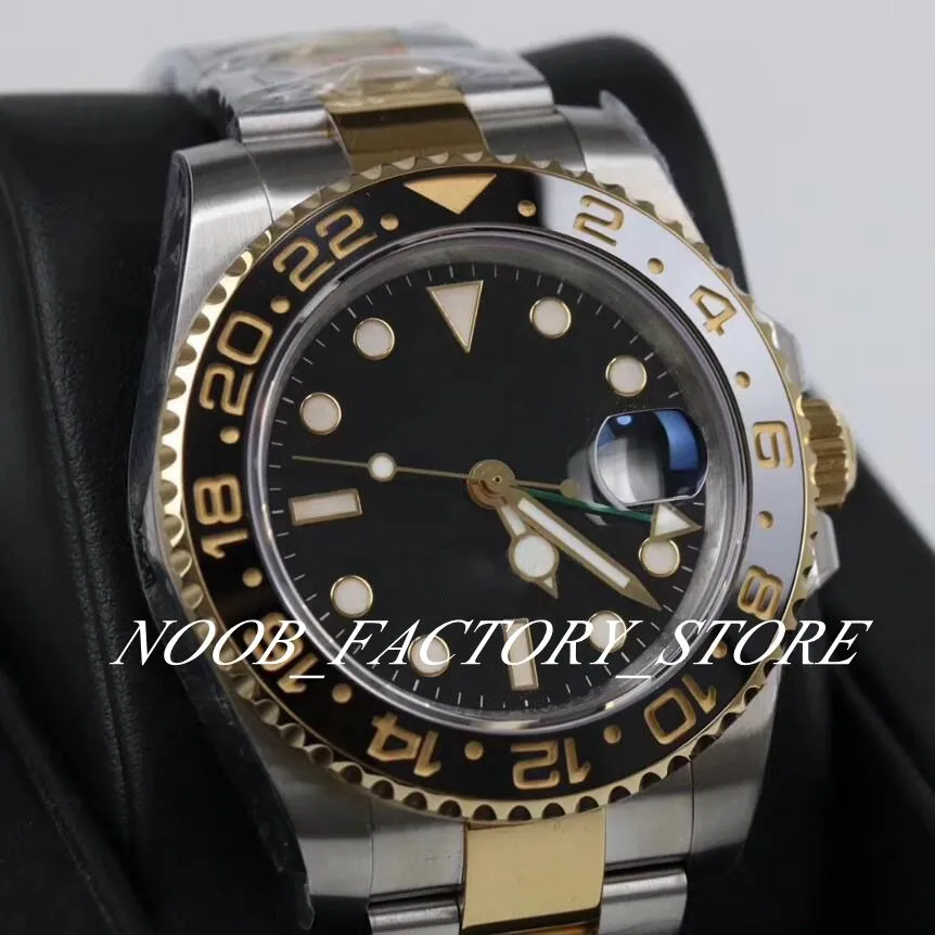 New Style Watches of Men 40MM Super GMF Factory 904L Steel Real Wrapped 18K Gold Automatic Cal 3186 Movement Diving Ceramic Bezel271Z