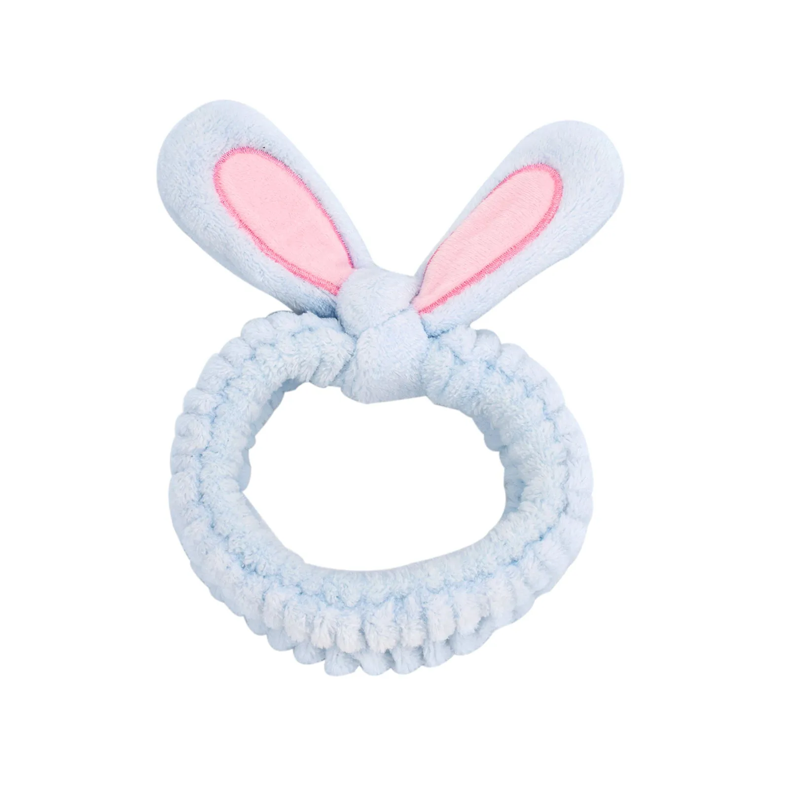 Serre-tête bandeau lapin bleu peluche courte mignon all-match 1pc